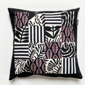 Kissenhülle Patchwork schwarz-weiß