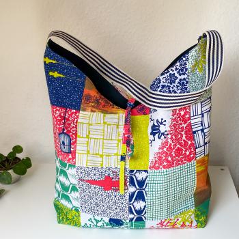 Preview: Wendetasche "blau + bunt"