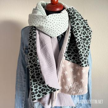 Preview: Tuch 'Grün + Grau'