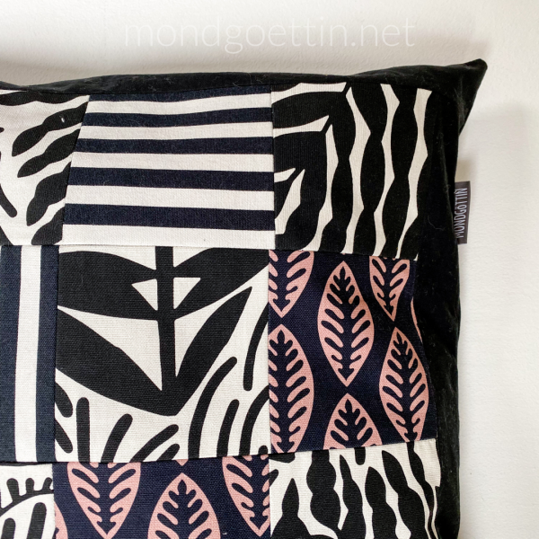Kissenhülle Patchwork schwarz-weiß