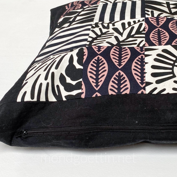 Kissenhülle Patchwork schwarz-weiß